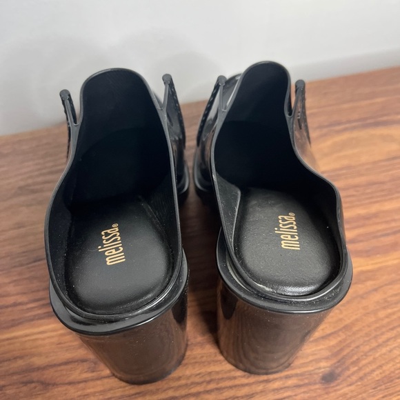 MELISSA PANAPANA MULE Black 90s Platform Office Siren Rachel Green size 5 - Picture 10 of 15